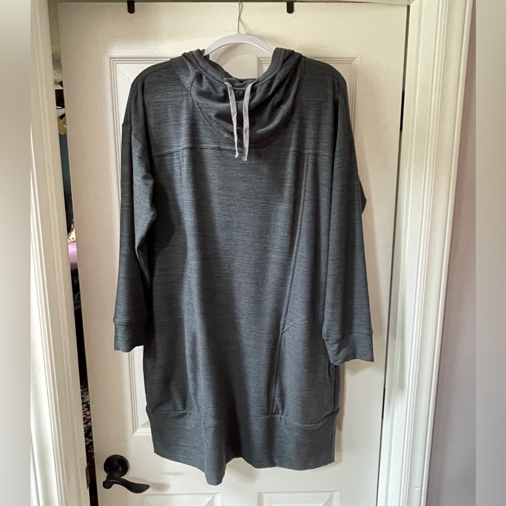 Toad&Co Intermosso Gray Hooded Dress, XL